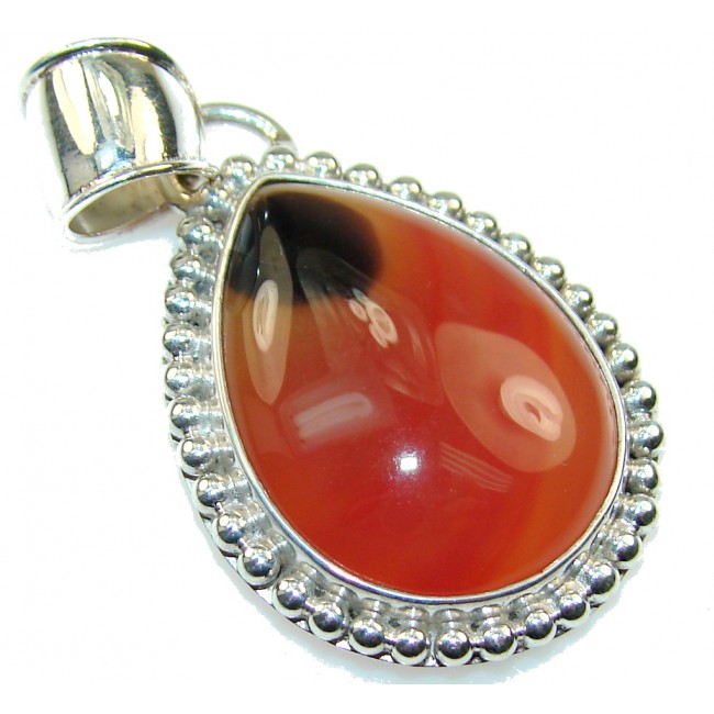 New Design Of Brown Agate Sterling Silver Pendant