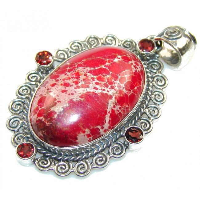 Sweet Pink Sea Sediment Jasper Sterling Silver Pendant - model #5-sty-14-82