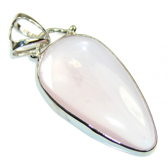 Excellent Rose Quartz Stone Sterling Silver Pendant