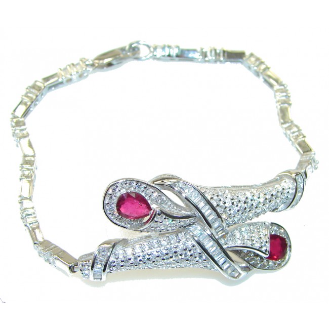 Ilusion Floral! Garnet Sterling Silver Bracelet