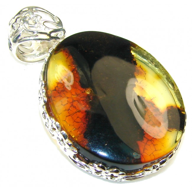 Secret Style!! Polish Amber Sterling Silver Pendant