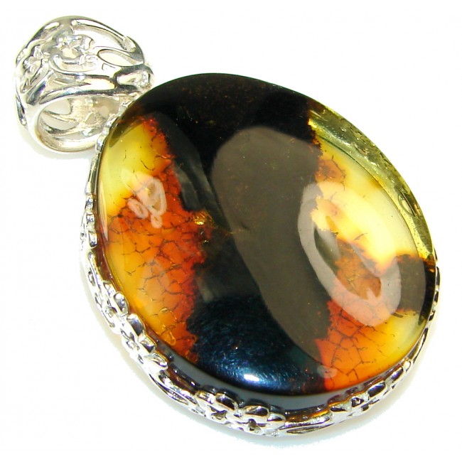 Secret Style!! Polish Amber Sterling Silver Pendant