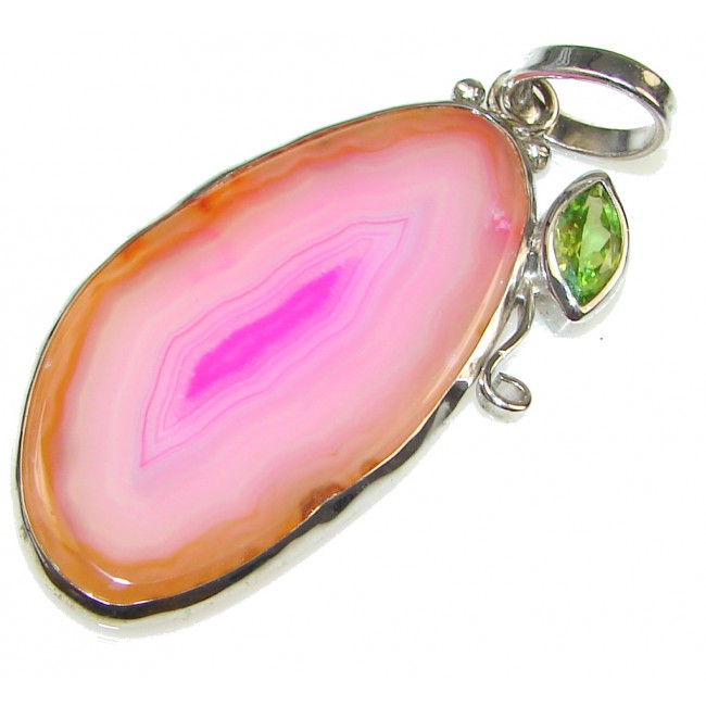 Secret Pink Agate Sterling Silver Pendant