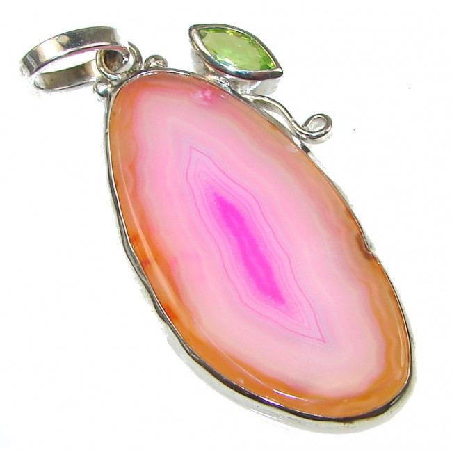 Secret Pink Agate Sterling Silver Pendant