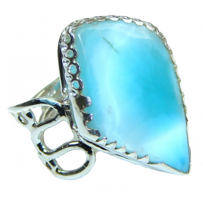 Dominican Republic! Light Blue Larimar Sterling Silver Ring s. 10