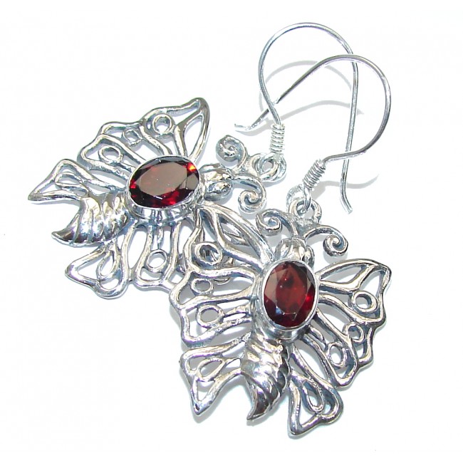 Delicate Red Garnet Sterling Silver earrings