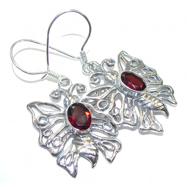 Delicate Red Garnet Sterling Silver earrings