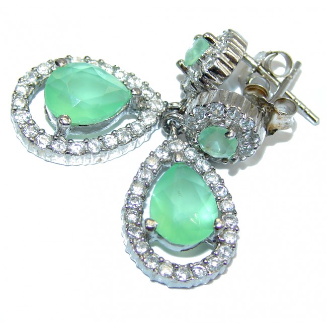 Fresh Apatite & White Topaz Sterling Silver earrings