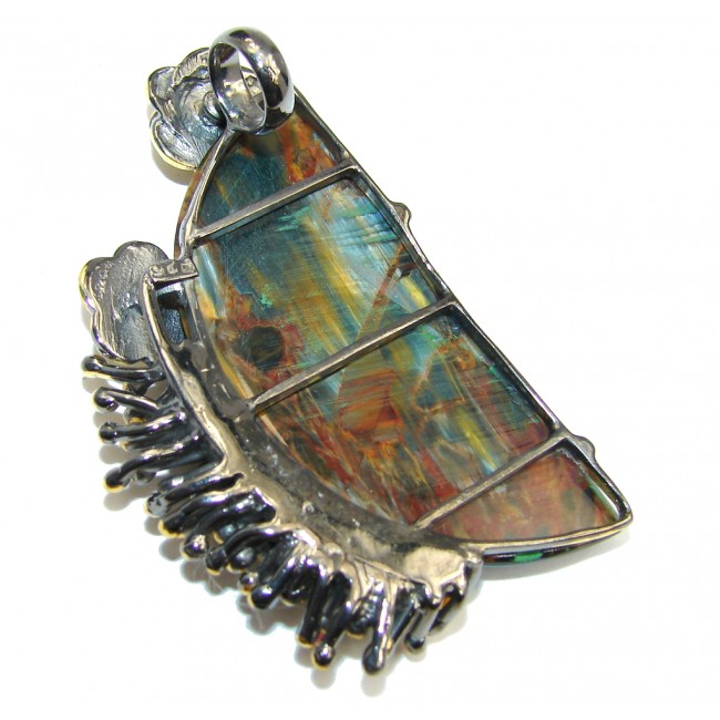 Secret Golden Pietersite Gold over Sterling Silver pendant