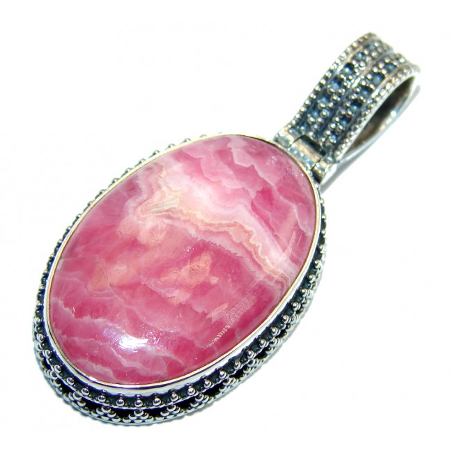 Vintage Design AAA Rhodochrosite Sterling Silver Pendant