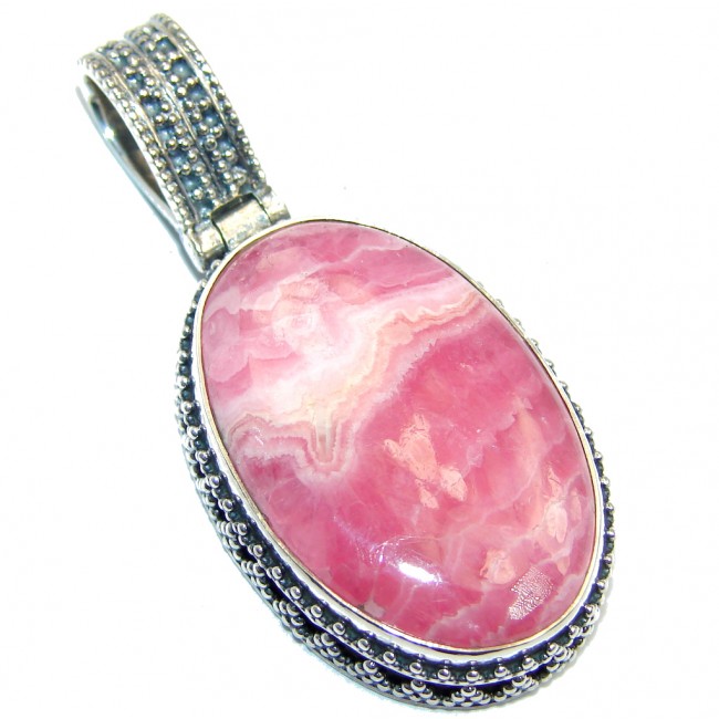 Vintage Design AAA Rhodochrosite Sterling Silver Pendant