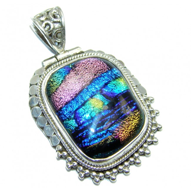 Exotic Mexican Dichroic Glass Sterling Silver pendant