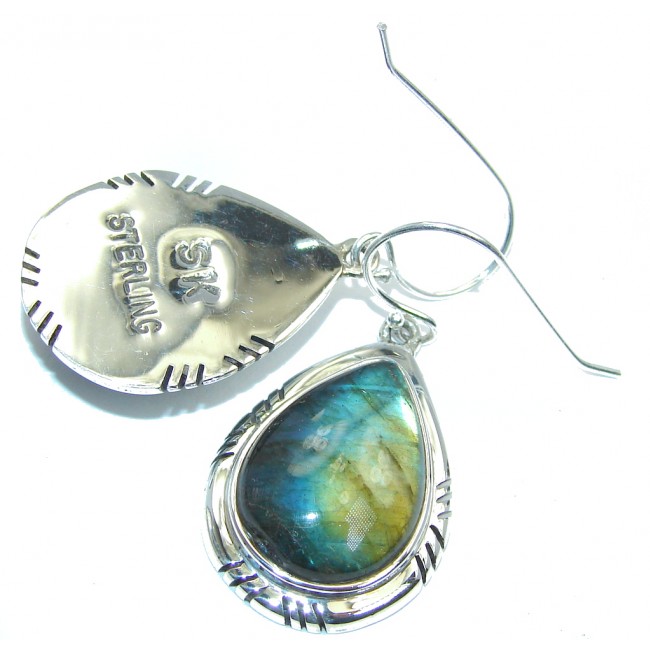 Natural AAA Blue Labradorite Sterling Silver earrings