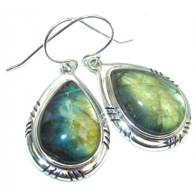 Natural AAA Blue Labradorite Sterling Silver earrings