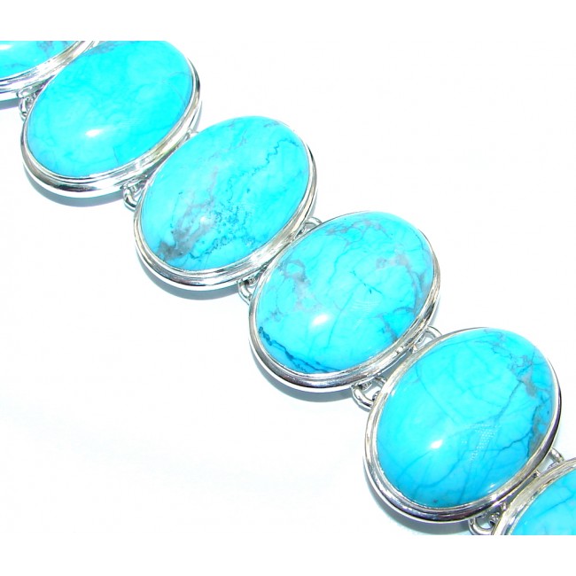 Natural Arizona Turquoise Sterling Silver handmade Bracelet