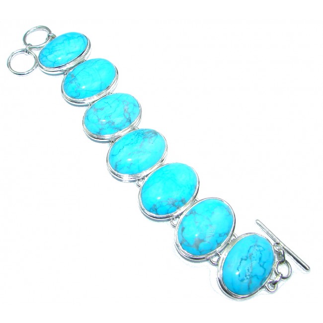 Natural Arizona Turquoise Sterling Silver handmade Bracelet