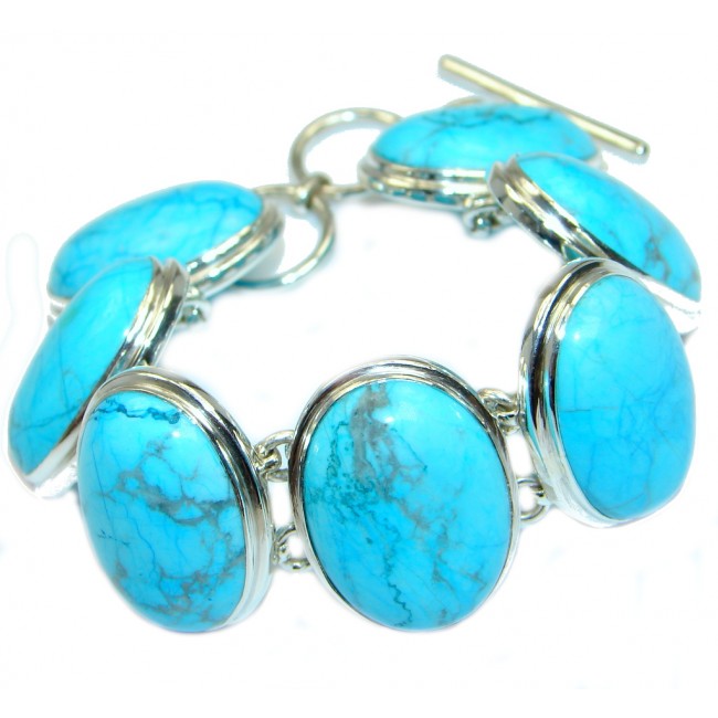 Natural Arizona Turquoise Sterling Silver handmade Bracelet