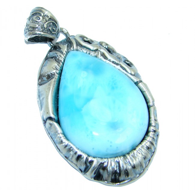 Genuine Blue Larimar Sterling Silver handmade Pendant