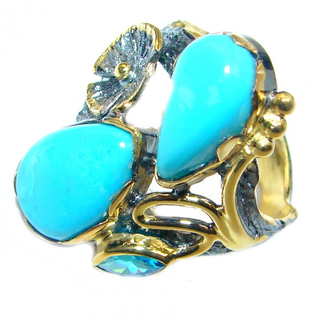 Sleeping Beauty Turquoise Sterling Silver Ring size 7