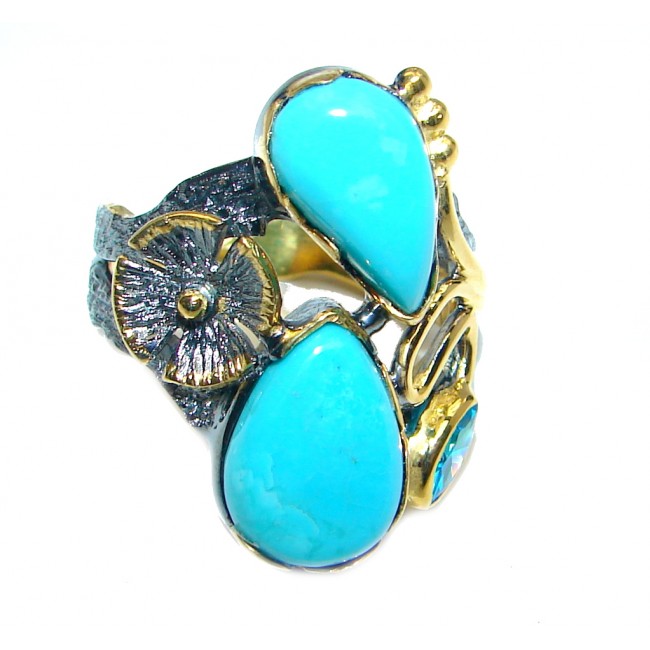 Sleeping Beauty Turquoise Sterling Silver Ring size 7