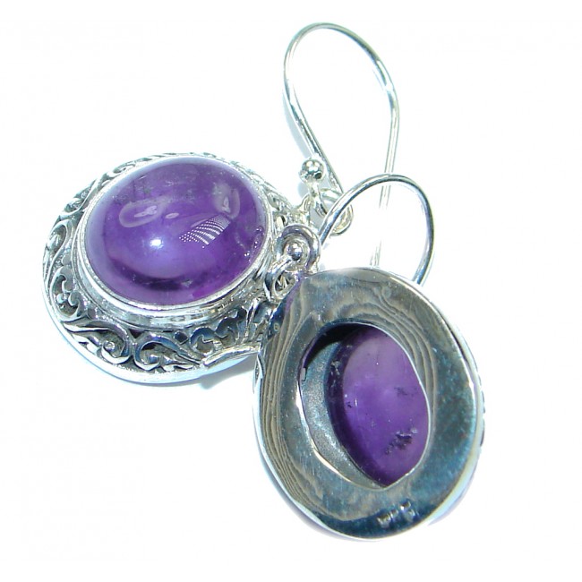 Perfect Natural Amethyst Sterling Silver handmade earrings