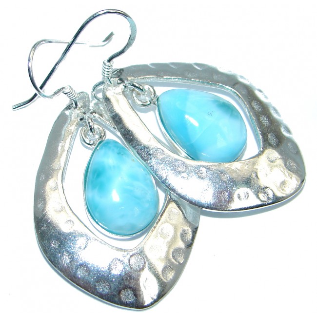 Precious Blue Larimar Sterling Silver handmade earrings