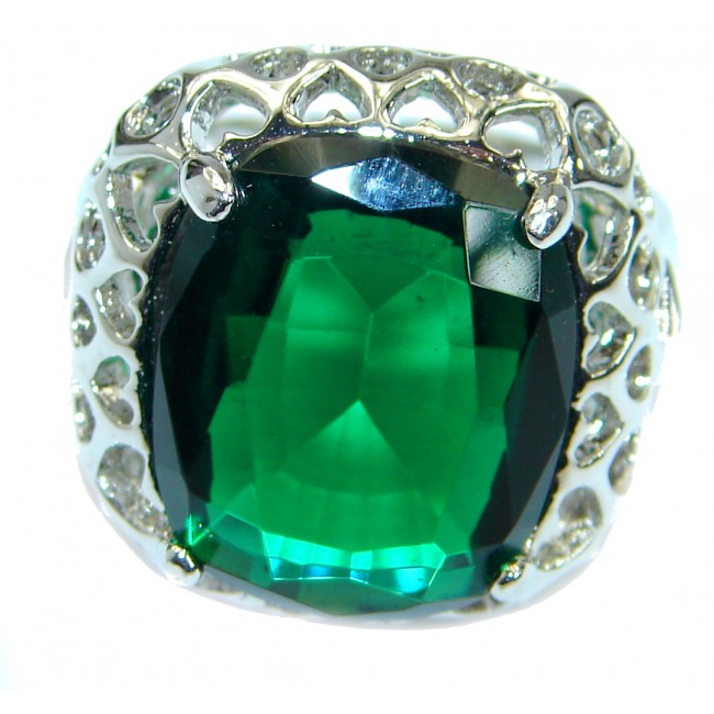 Genuine volcanic Helenite .925 Sterling Silver ring s. 7