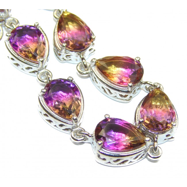 Luxury Ametrine .925 Sterling Silver handmade Bracelet