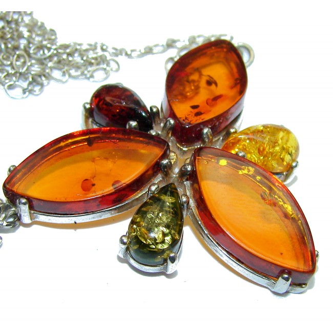 Natural Polish Amber .925 Sterling Silver handcrafted necklace