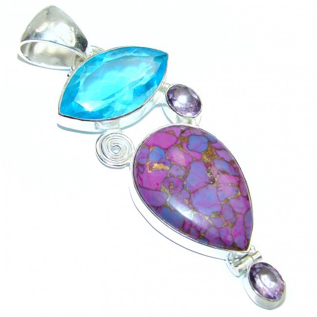 Genuine Purple Turquoise .925 Sterling Silver handcrafted Pendant