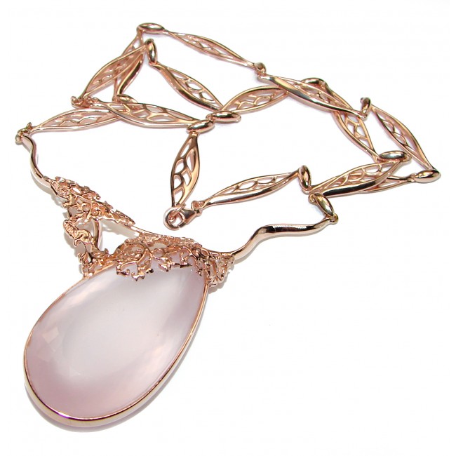 Authentic Rose Quartz .925 Sterling Silver handcrafted necklace