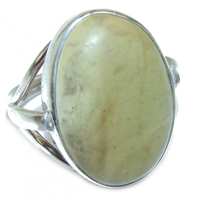Sea Sediment Jasper .925 Sterling Silver handmade ring size 8 1/4