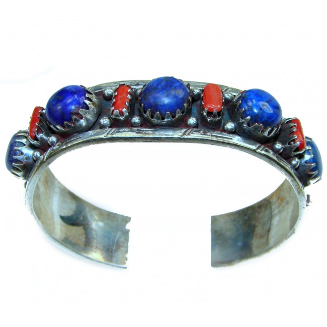 Kabana Sterling Silver 14K Lapis Lazuli Twist Cuff Bracelet - Ruby Lane