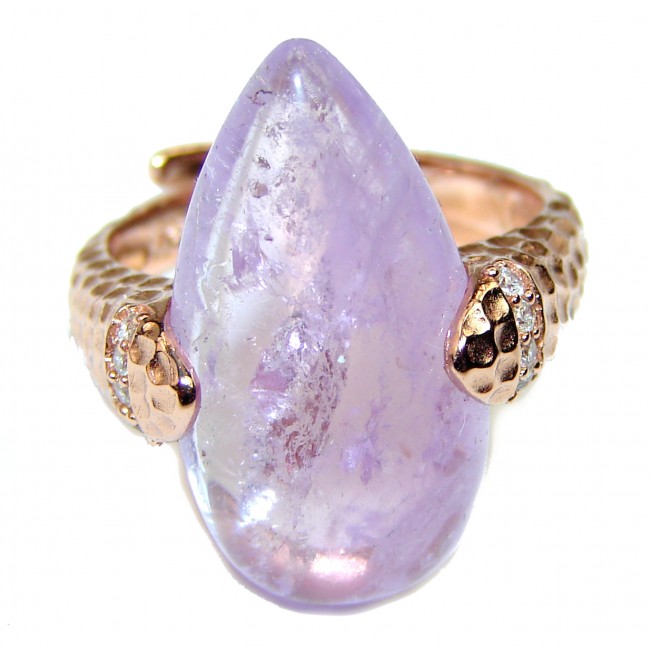 Extravaganza Amethyst 14K Gold over .925 Sterling Silver Ring size 7 adjustable