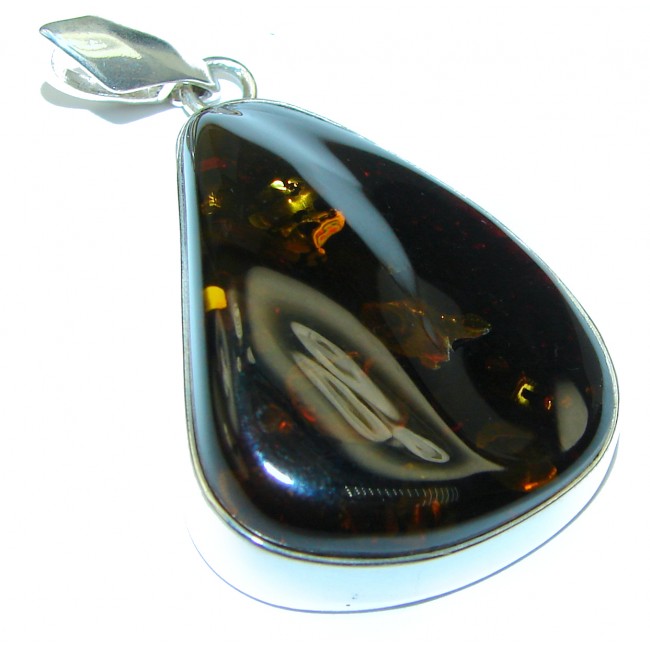 Baltic Amber .925 Sterling Silver handmade Pendant