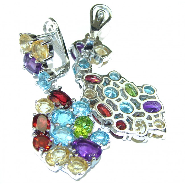 Summer Time authentic Multigem .925 Sterling Silver handcrafted earrings