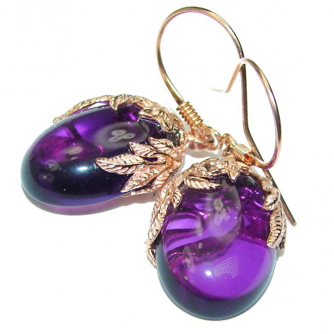 Amazing authentic Amethyst 14K Gold over .925 Sterling Silver earrings