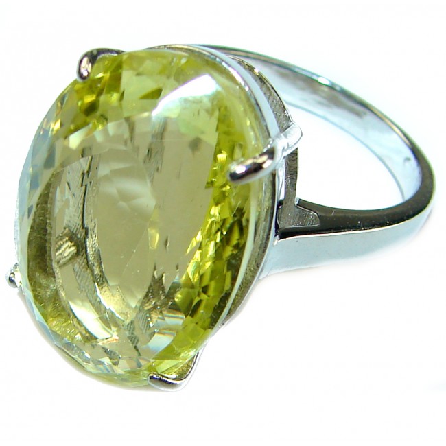Authentic Citrine .925 Sterling Silver handmade Cocktail Ring s. 7 3/4