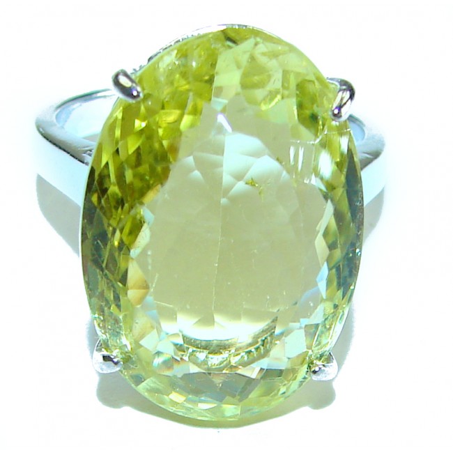Authentic Citrine .925 Sterling Silver handmade Cocktail Ring s. 7 3/4