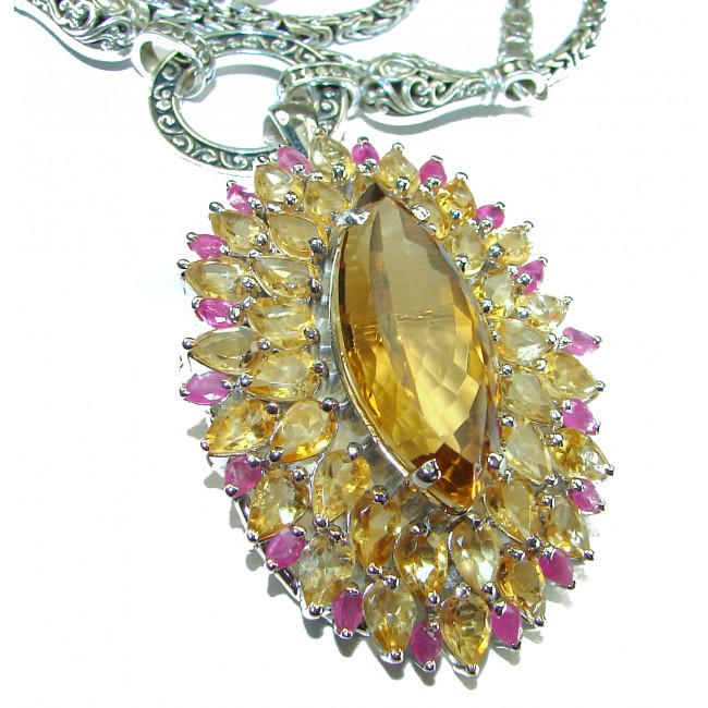 Glorious Vintage Design Best quality authentic Smoky Topaz .925 Sterling Silver handmade necklace