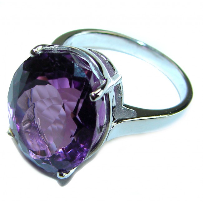 Purple Beauty Moon Amethyst .925 Sterling Silver Handcrafted Ring size 9