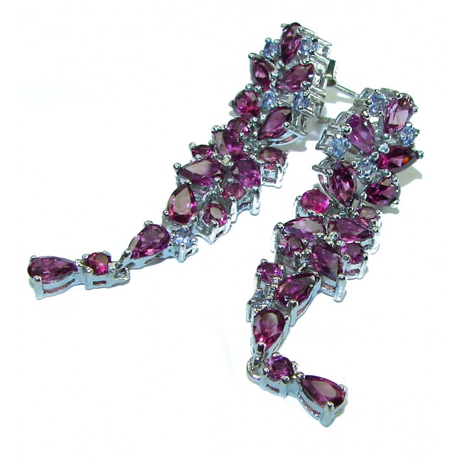 Luxurious Garnet .925 Sterling Silver handmade earrings