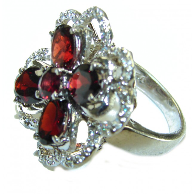 Red Beauty authentic Garnet .925 Sterling Silver handcrafted Ring size 8