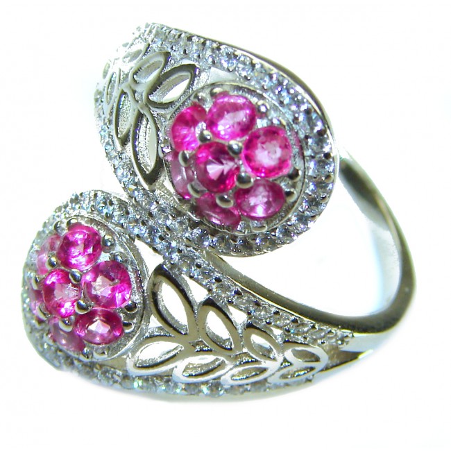 Pink Brazilian Tourmaline .925 Sterling Silver Perfectly handcrafted Ring s. 9 1/4