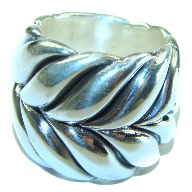 Large Bali made .925 Sterling Silver handcrafted Ring s. 7 3/4