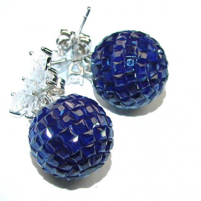Magnificent Jewel Sapphire .925 Sterling Silver handcrafted incredible earrings