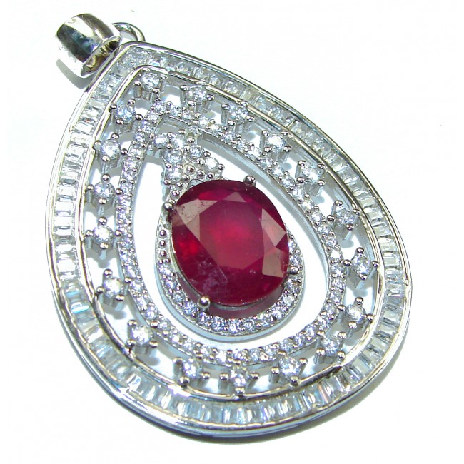 Excellent quality Genuine Ruby .925 Sterling Silver handmade Pendant