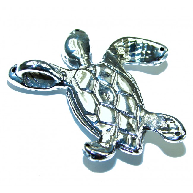 Bali made Sterling Turtle . 925 Sterling Silver handmade Pendant