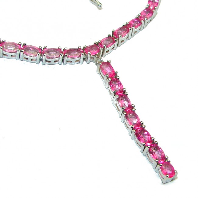 Mesmerizing Pink Topaz .925 Sterling Silver handcrafted necklace