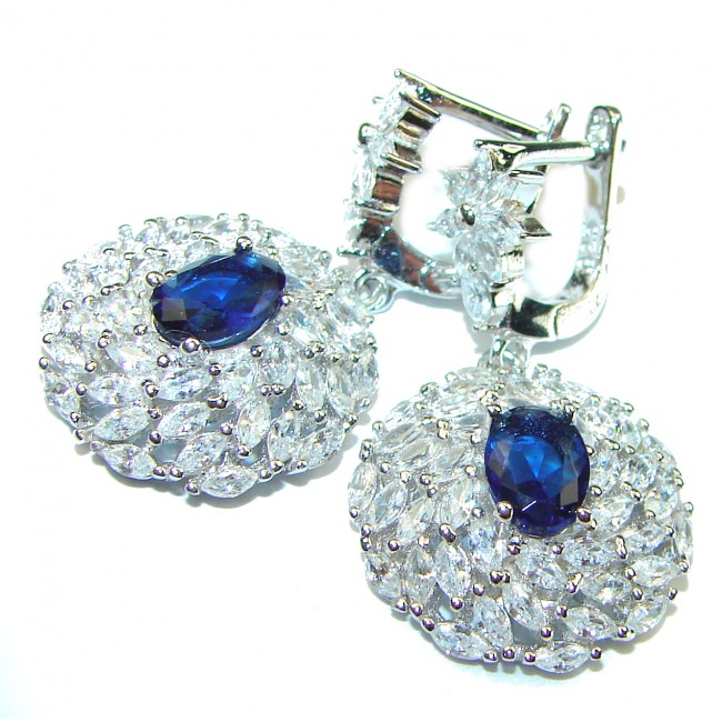 8.5 carat Sapphire .925 Sterling Silver handcrafted earrings